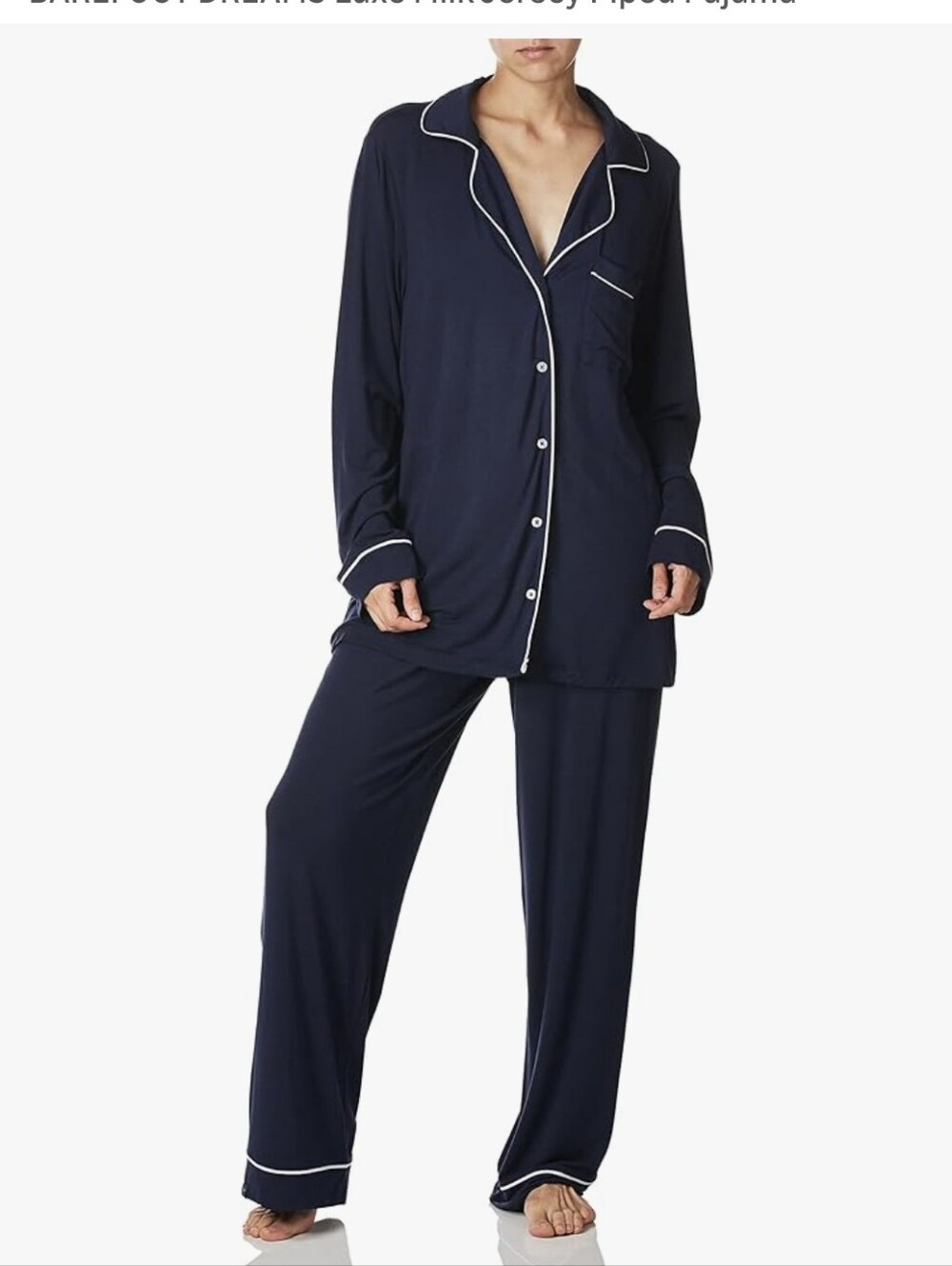 Barefoot Dreams Luxe Milk Jersey® Piped Pajama Set